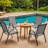Stackable Patio Dining Chair PVC-Coated Polyester Chair (Set Of 4)-309204422