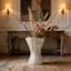 Vase décoratif en céramique blanche, joli petit vase à fleurs blanches pour la décoration intérieure, vases décoratifs en céramique de style bohème d'inspiration nordique moderne