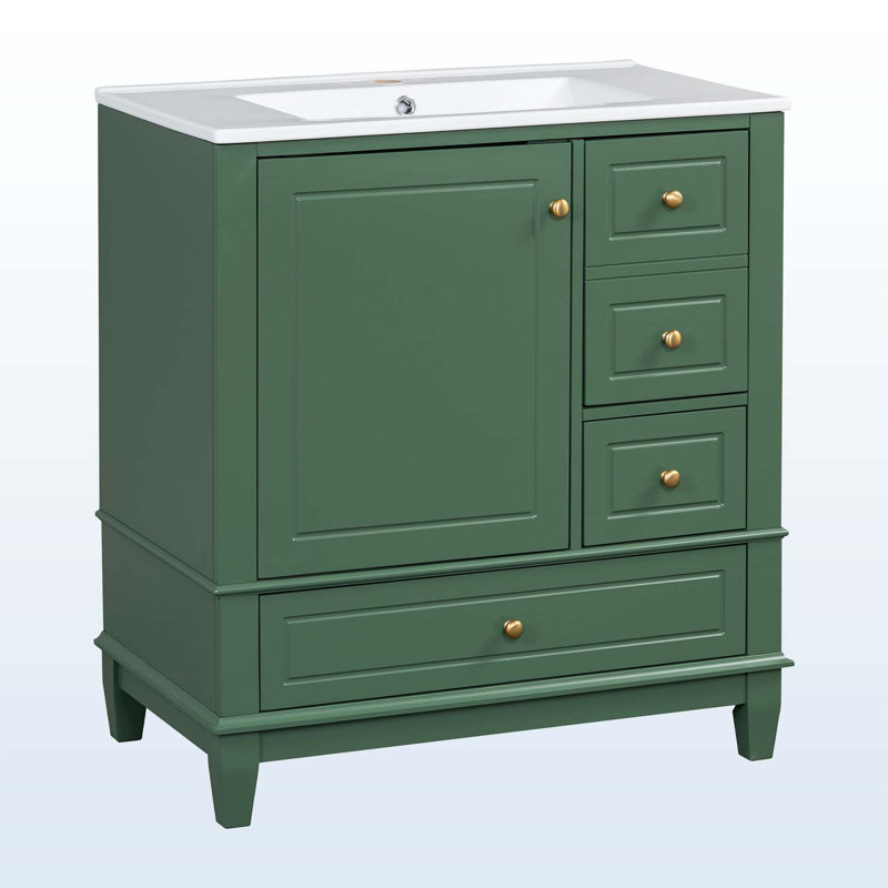 30" Bathroom Vanity with Sink, Green