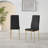 Morgan Hatched Faux Leather Sleek Metal Leg Luxury Dining Chairs-980232195-980232201
