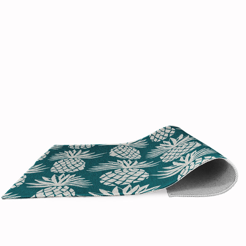 Tapis bleu sarcelle Yoshida, Rectangle 4 pi x 6 pi