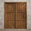 Panneau de porte pleine 18 x 96 pouces Ego 5010, placage chêne cognac, portes coulissantes de style grange pour placard escamotable-99700872-99700894