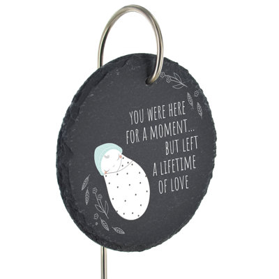 Bolko Waterproof Slate Circle Grave Marker People Memorial Plaque