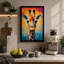 Giraffe Geometric 1 Piece Wrapped Canvas Wall Art-136725909-136725911