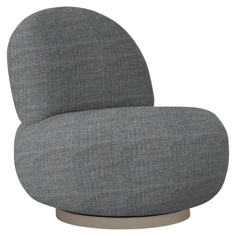 Lulu 29'' Wide Swivel Side Chair, Blanca, Dark Grey Chenille 5533-011