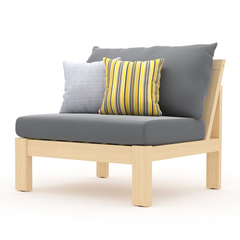 Chaise de patio avec coussins Sunbrella Sehrish, Sunbrella® gris anthracite