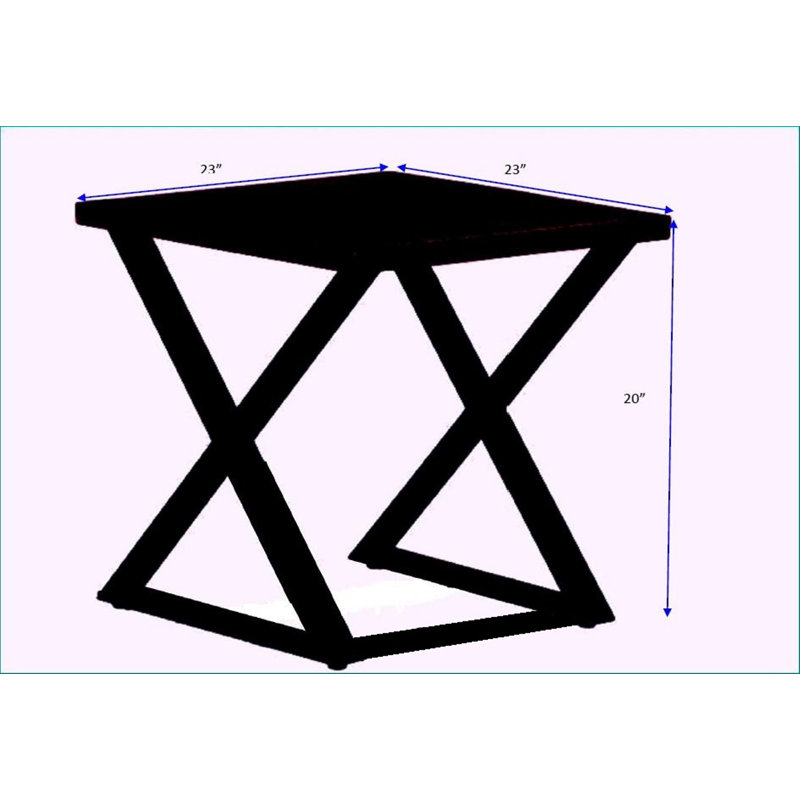 Table d'appoint décorative Espresso 23 x 23 x 20 po