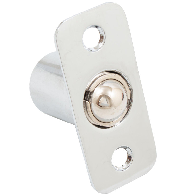 Round Corner Single Adjust Ball Catch, By Stone Harbor Hardware, Polished Chrome