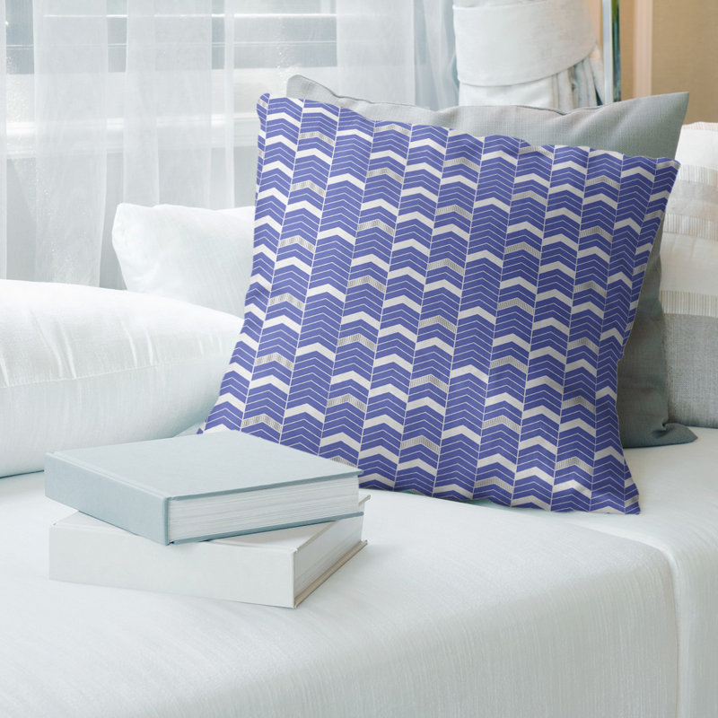 Coussin Rhonda Cheval, H 20 po x l 20 po, Duvet synthétique, Petit bleu et gris