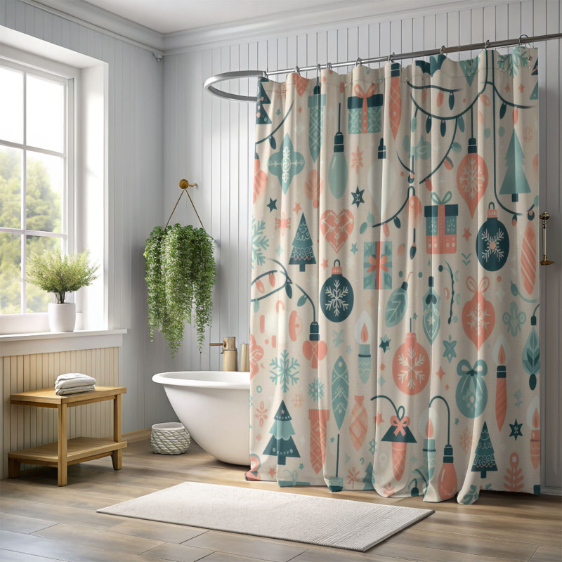 Rideau de douche doux 1 pièce, H 74 po x l 71 po