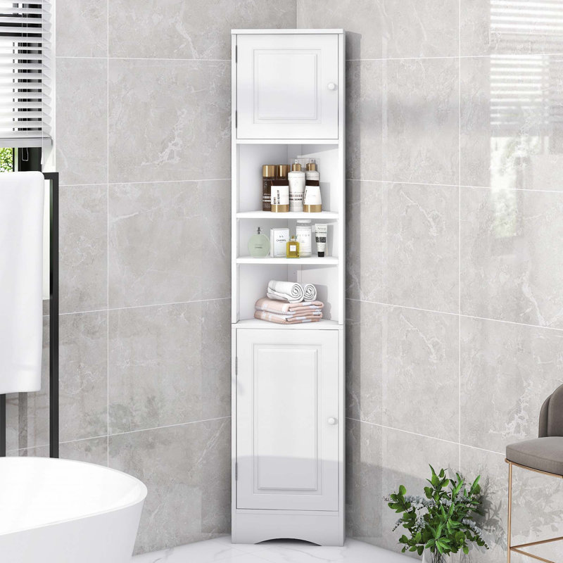 Armoire de rangement haute multifonctionnelle, Blanc