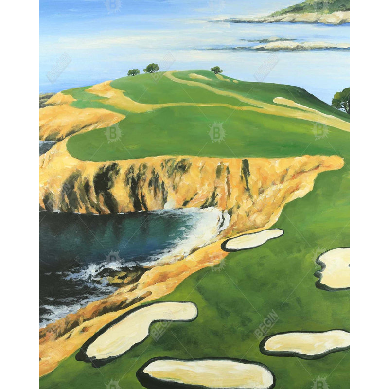 Pebble Beach Golf Links Print On Canvas