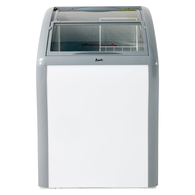 Compact White Glass Top Commercial Refrigerator Freezer