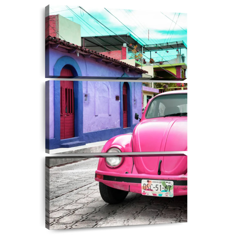 Voiture coccinelle Mehar rose, H 65 po x l 42 po