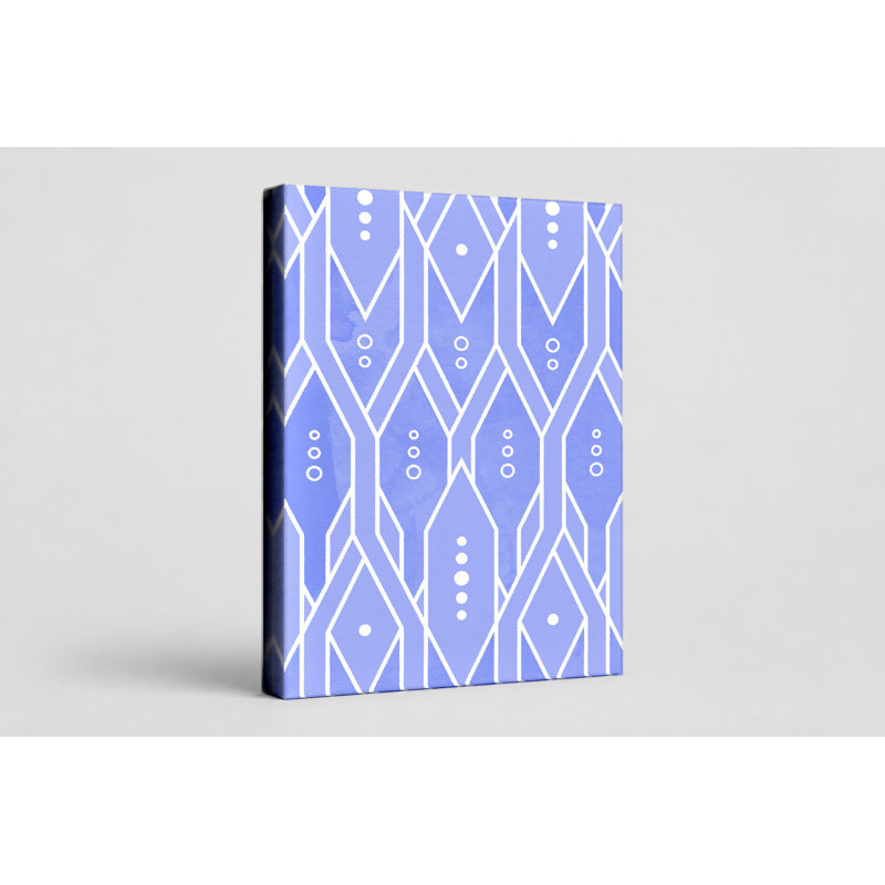 «Blue Geometric Lattice», art mural sur toile, 11" W x 14" H