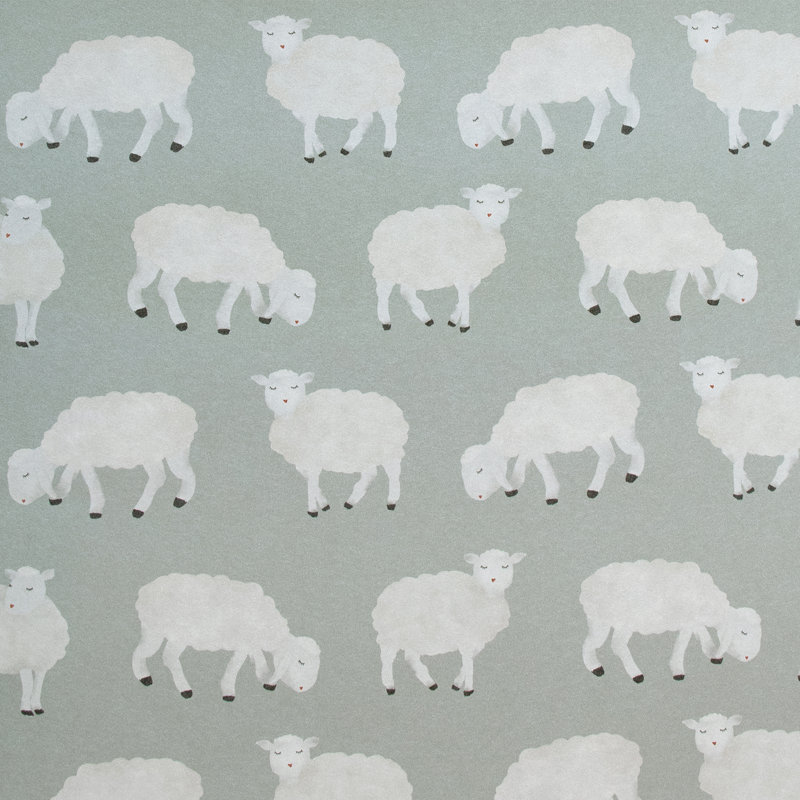 Great Kids Collection Smooth Glitter Sweet Sheep Wallpaper Roll, Gray