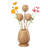 22.8" Floral Table Lamp with Handwoven Bamboo Shade and LED Bulb