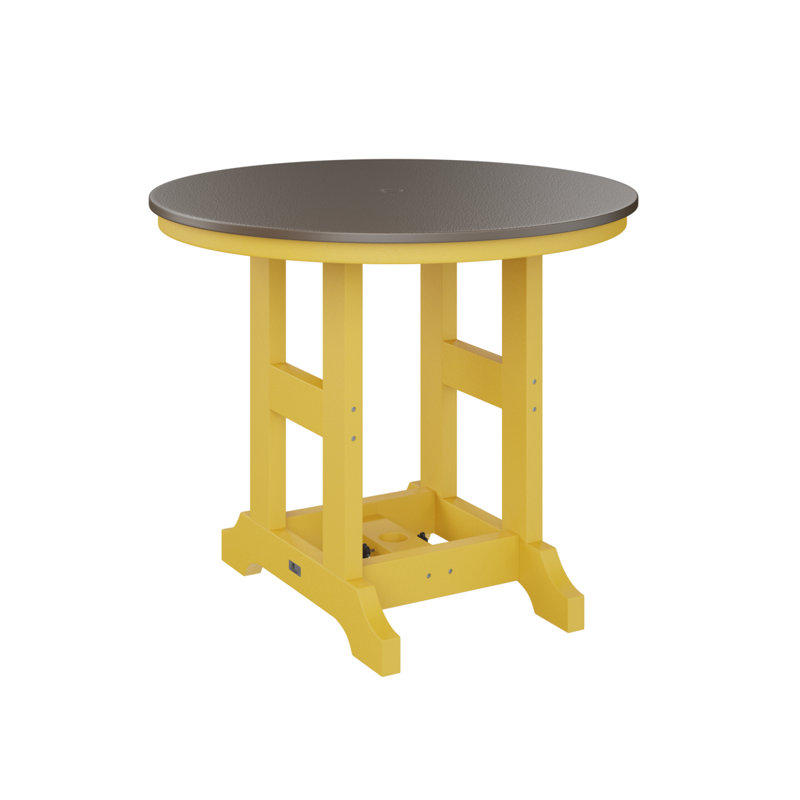Berlin Gardens Garden Classic Round Dining Table, Hammered Top Bronze, Sunburst Yellow, 30.87" H x 38" W x 38" D