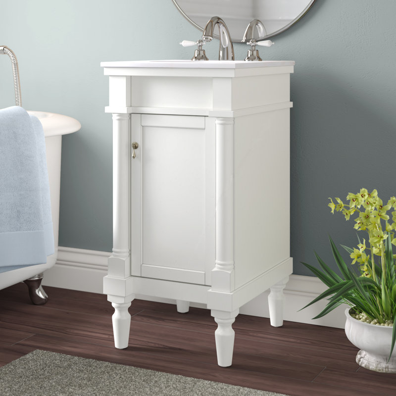 Ensemble de meuble-lavabo simple 18 po Lexington, Blanc antique, Blanc