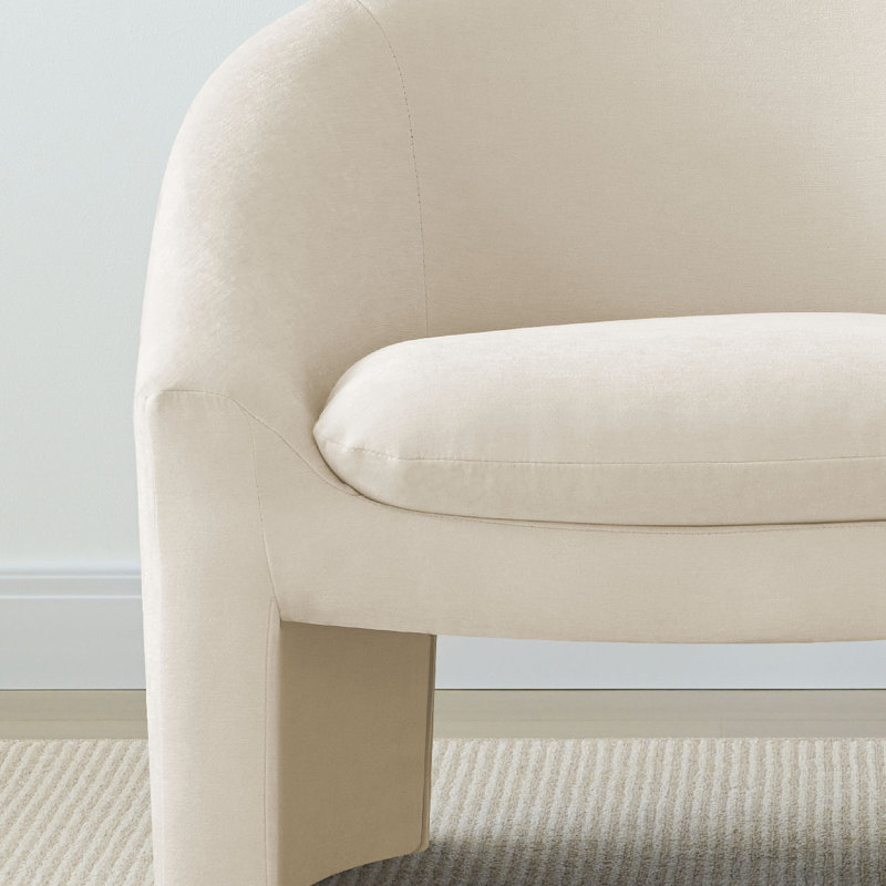 Fauteuil d'appoint en chenille l 32 po Ichika, Chenille beige