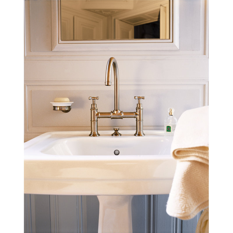 AXOR Montreux Widespread Bathroom Sink Faucet 220 with Cross Handles, Chrome