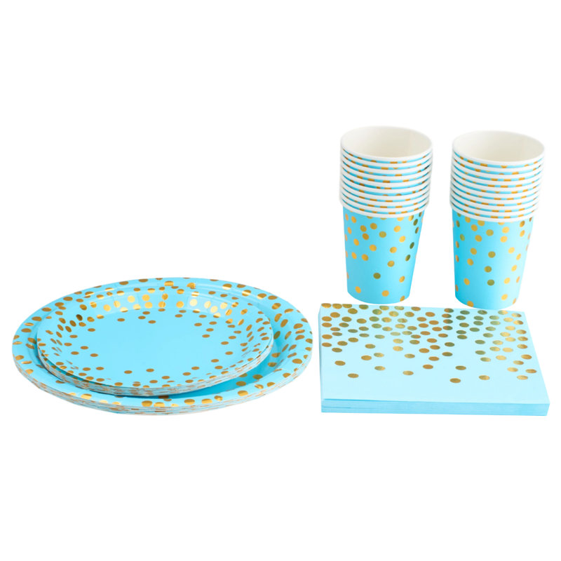 68-Piece Disposable Birthday Party Paper Tableware Set
