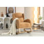 Chaise berçante en tissu Teddy avec pieds en bois paquet-736704950