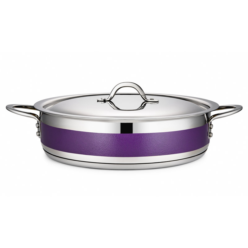 Casserole en acier inoxydable avec couvercle Bon Chef, 6 pte, Mauve