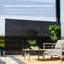 6Ft Black Galvanized Steel Bamboo Pattern Privacy Screen Fence Panel Room Divider With Riser Feet