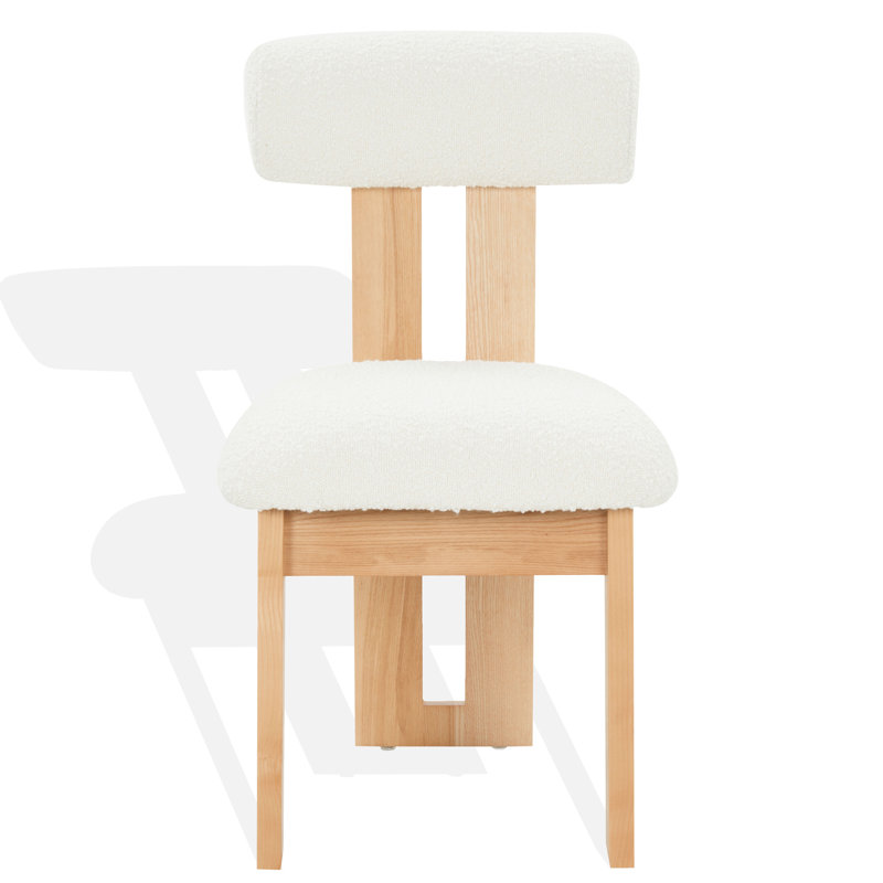 Chaise rembourrée Dellar, Ivoire