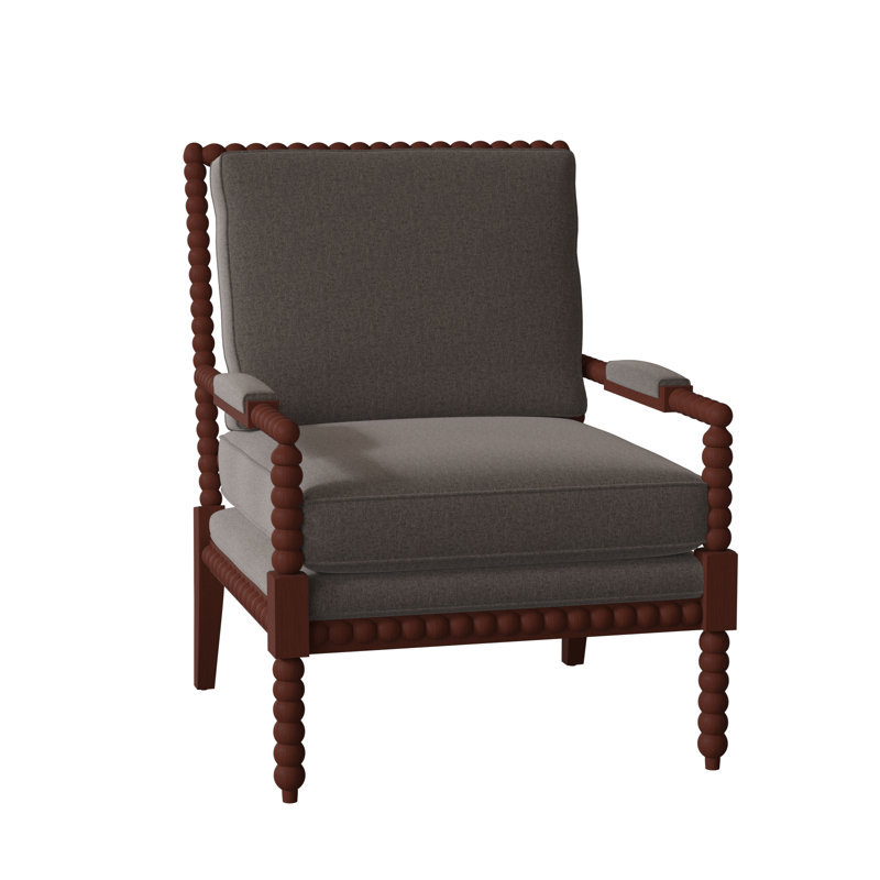 Keaton Upholstered Armchair, Handsome 41 Gray Performance Twill, Cashmere