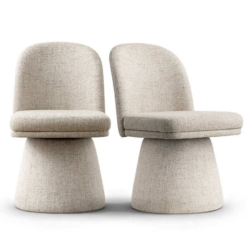 Chaise d'appoint pivotante rembourrée en tissu, Gruau