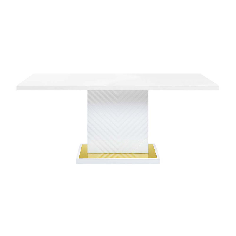 Table à manger avec base de piédestal, Blanc