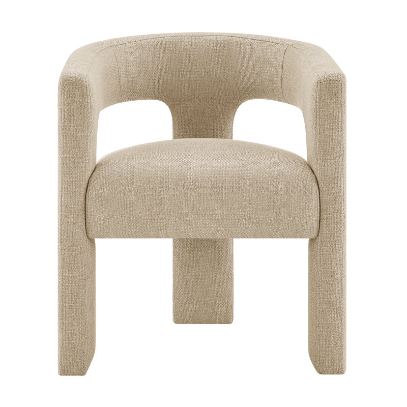 Dasantila Upholstered Dining Side Armchair, Beige