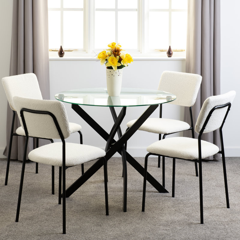 Yelena 4 - Person Dining Set, Ivory