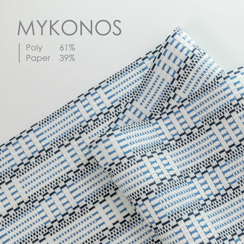 Store à panneau coulissant réglable Sharmaine pour portes de patio et séparateurs de pièce, l 45,8 po à 86 po x H 96 po, texture de tissage clairsemée, Mykonos (semi-diaphane)