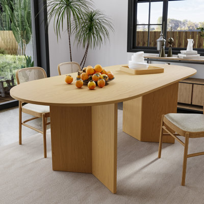 Rashetta Oval Dining Table Solid Wood Dining Table For Kitchen & Dining Room Table 4-8 Seats by Ebern Designs