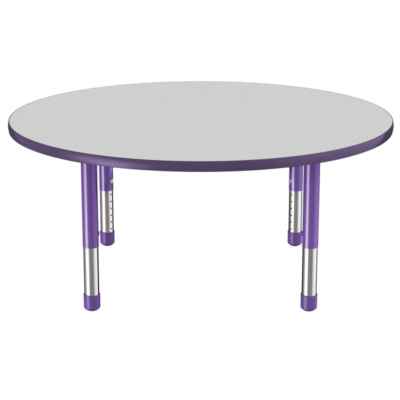 Table ronde à hauteur réglable, 48", Grey/Purple, Épais
