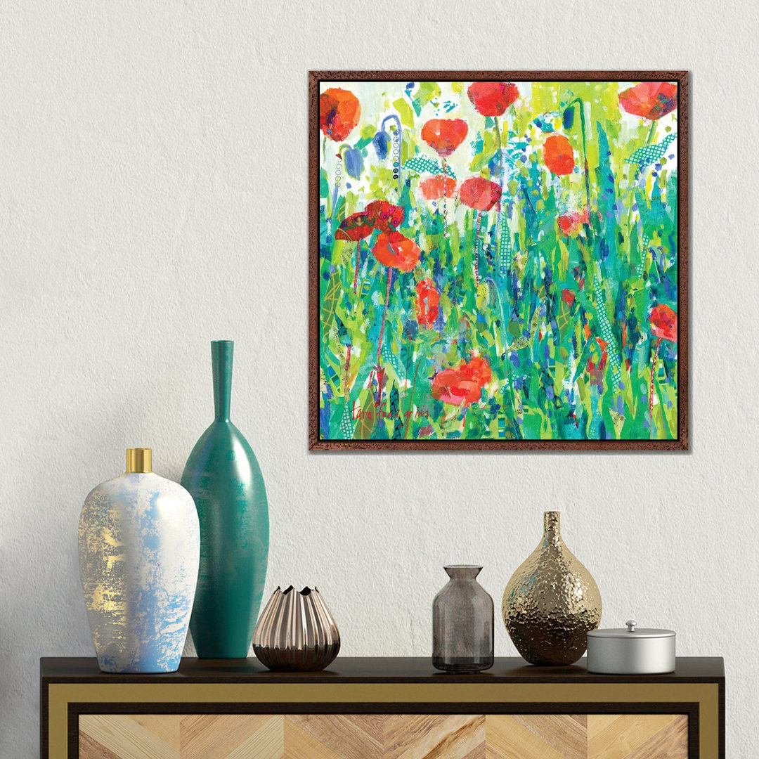 Stattliche rote Mohnblumen III von Tara Funk Grim - Galerie-verpackte Leinwand Giclée auf Leinwand