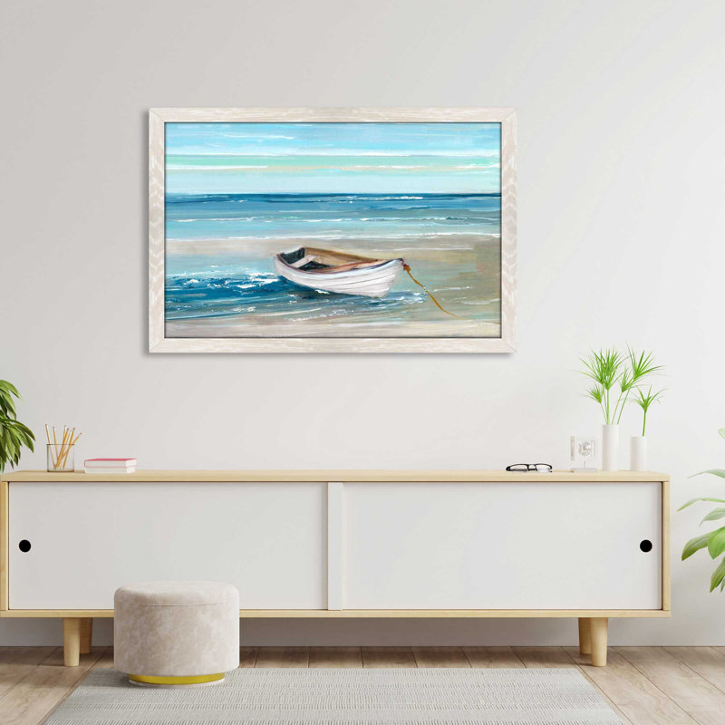 Shore Houbling - Peinture, L 27,5 po x H 21,5 po, Cadre blanc