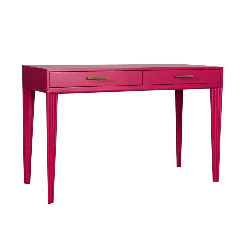 Barcelona Solid Wood Writing Desk, Hot Pink
