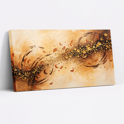 Golden Swirl, reproduction d'art sur toile, ensemble de 1