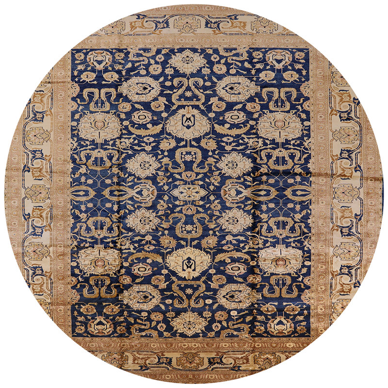 Tapis brun / bleu Chi, Rond 4 pi