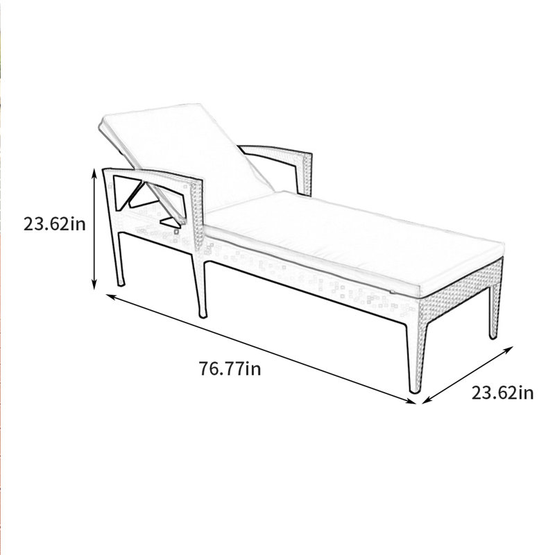 Fauteuil inclinable pour l'extérieur, Noir, Blanc