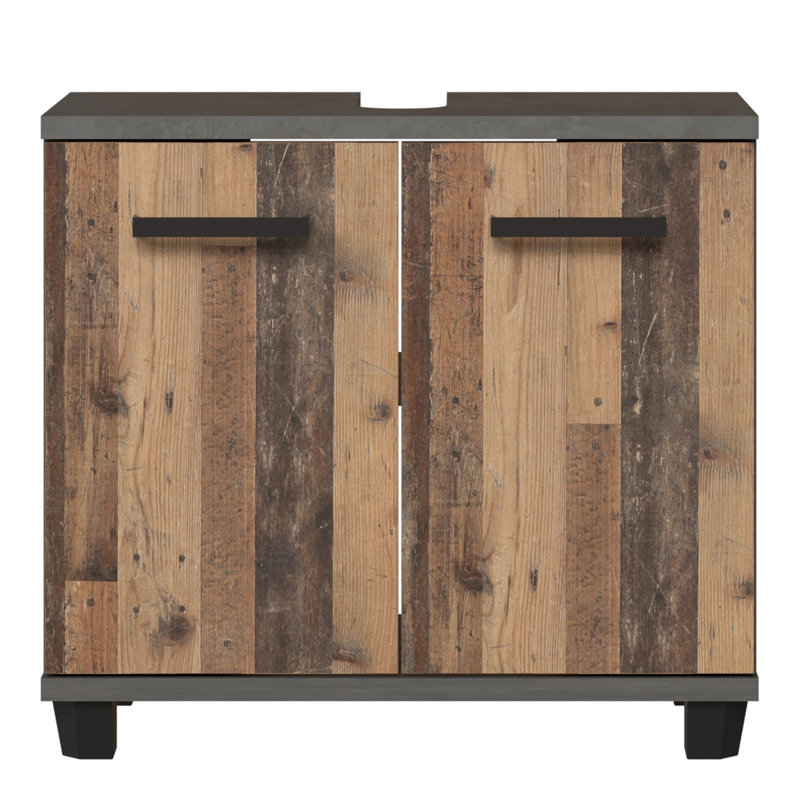 Veris Under Sink Cabinet, Walnut/Dark Grey