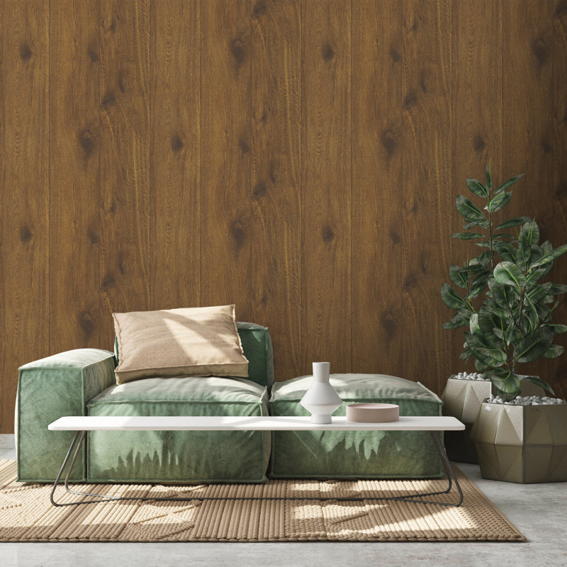 Woods and Wicker Collection Knotted Forest Wood Effect Wallpaper Roll, Brown