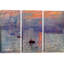 «Sunrise Impression» par Claude Monet, ensemble de 3 reproductions d'art sur toiles tendues-39291803
