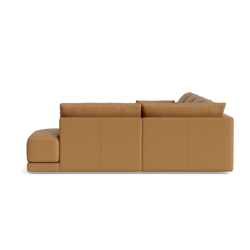 Eva Modular Corner Sectional, Leather - Butterscotch, Right Hand Facing