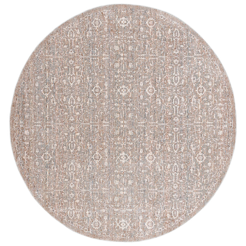 Harlow Performance Damask Rug, Round 6'3"