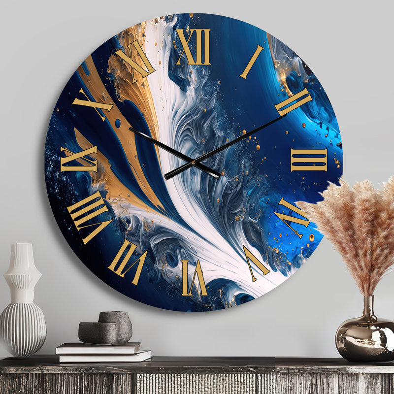 Horloge murale Ice Paint Splash III, Médium